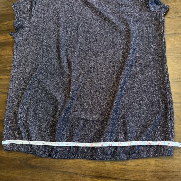 NWT Maurices Metalic Shimmery Cap Sleeve Top Sz XL, Dark Academia Booktok Campus - Picture 6 of 8